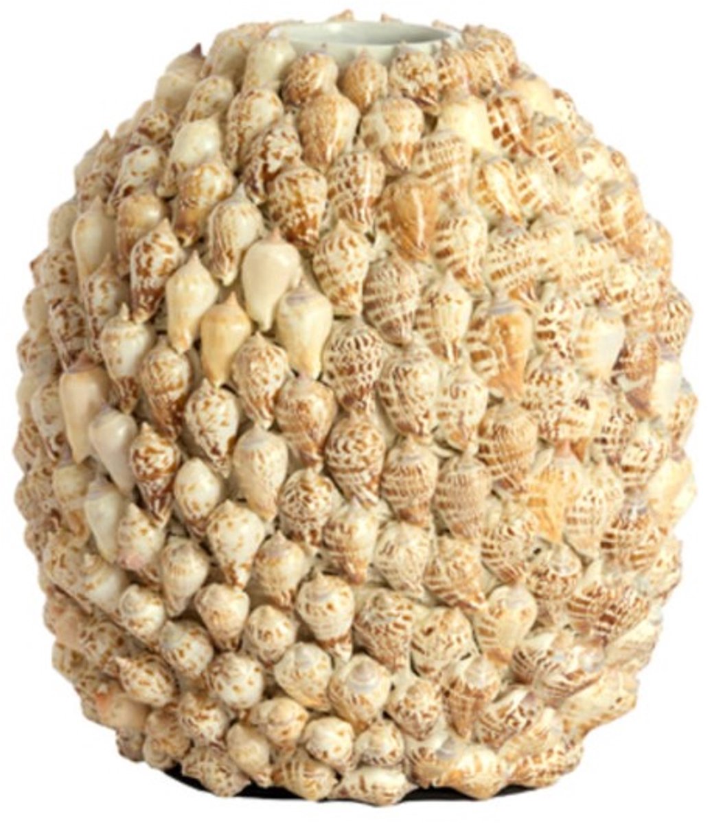 Light & Living Vaas SHELL - Bruin - 25.5x25.5x28 cm