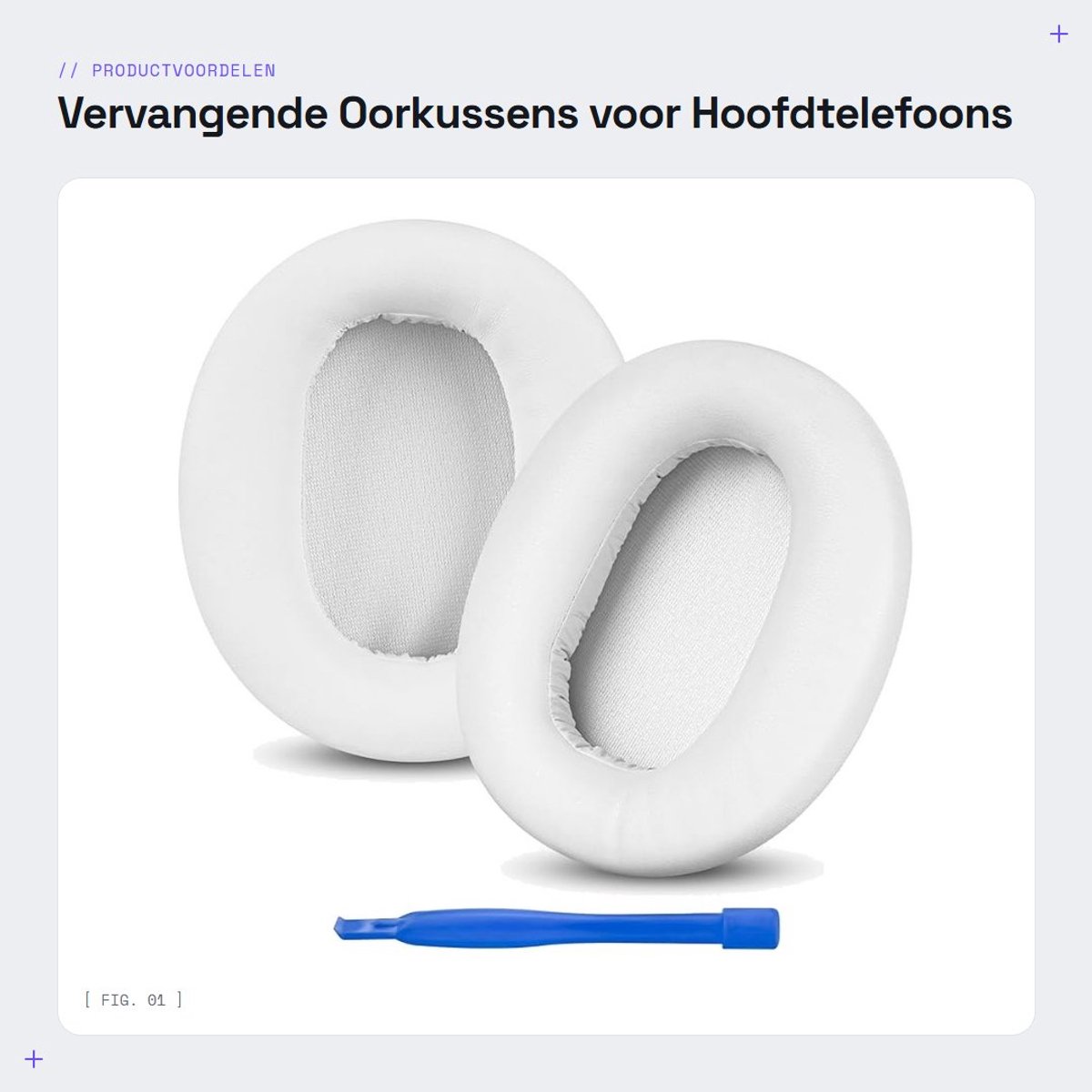 Dailygoods - Vervangende Oorkussens voor Hoofdtelefoons in Wit
