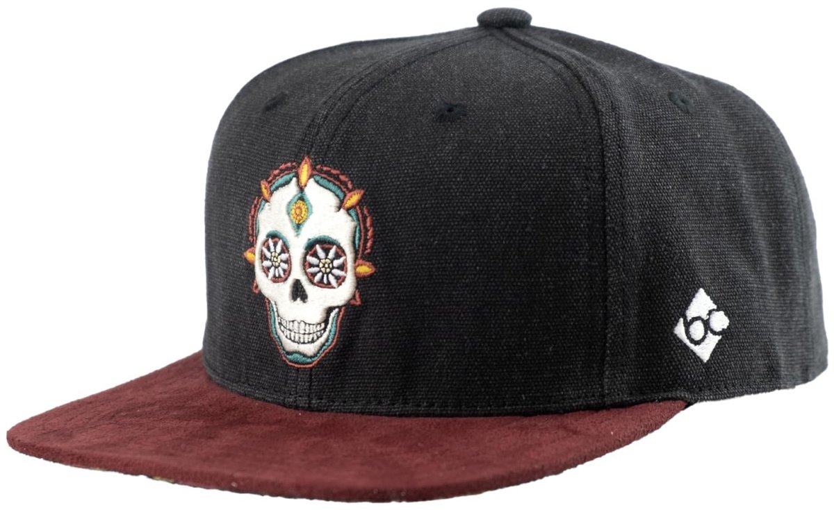 Dailygoods- Snapback Cap - Dia de Muertos - Zwart - Heren - Platte Klep - Perfecte Pasvorm - Pet
