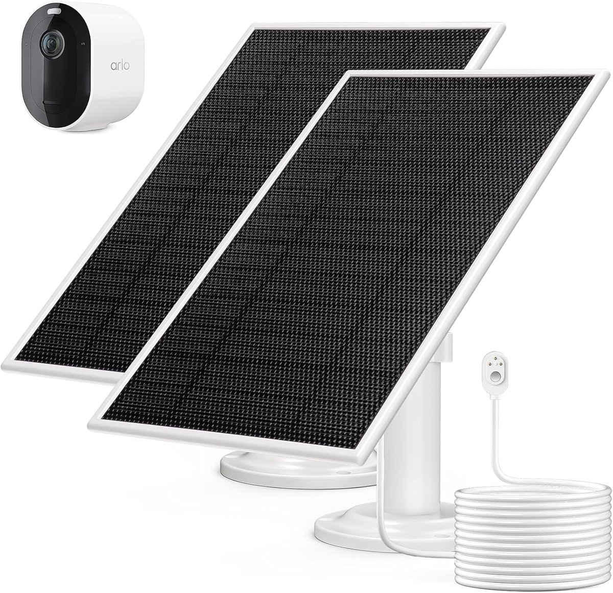 Zonnepaneellader - Camera Oplader - Continue Stroomvoorziening - IP65 Waterdicht - 45 Watt - Zwart