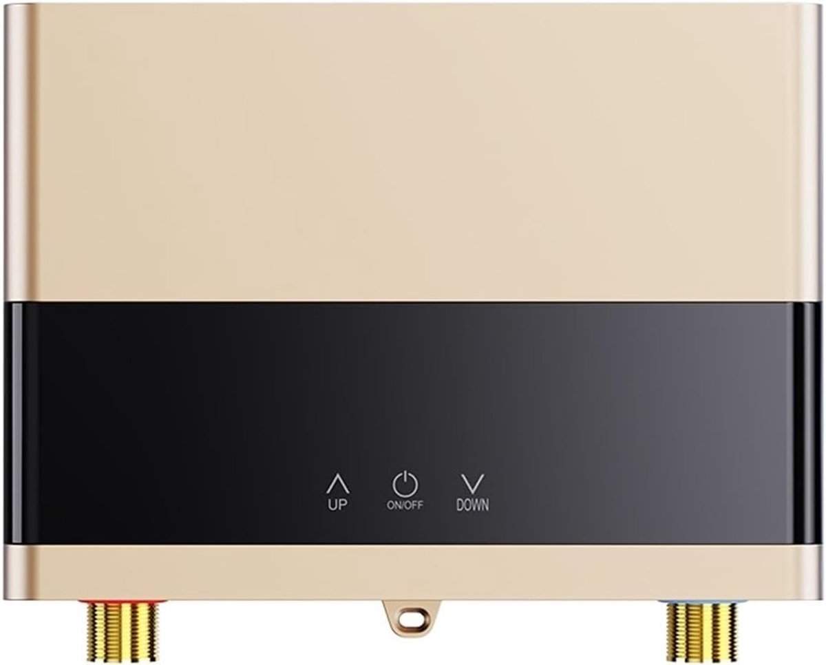 Doorstroomwaterverwarmer Elektrisch - Boiler Keuken Badkamer - Direct Warm Water - LCD Temperatuurdisplay - 220*178*60mm - Goud