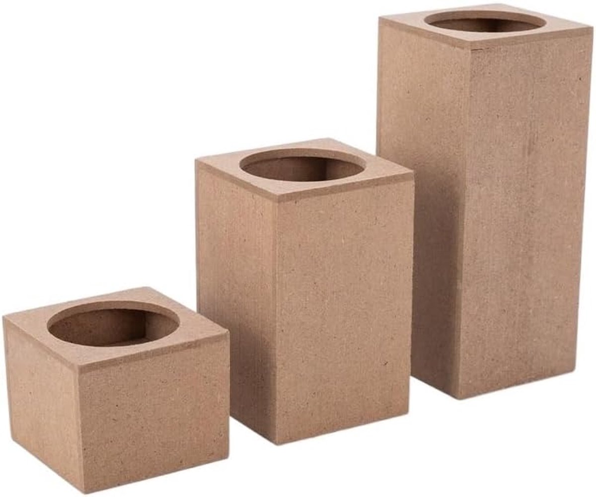 Houten Kandelaars - Kaarsenhouders Set - Sfeer Creëren - Hartvormig Design - 3 stuks - Niet gespecificeerd