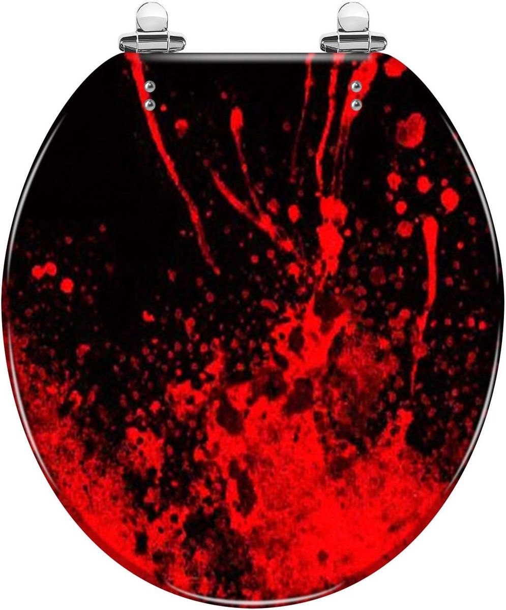 Toiletbril Hars - Zitting Deksel - Badkamer Vernieuwen - Softclose Scharnieren - 42x37 cm - Abstract Design