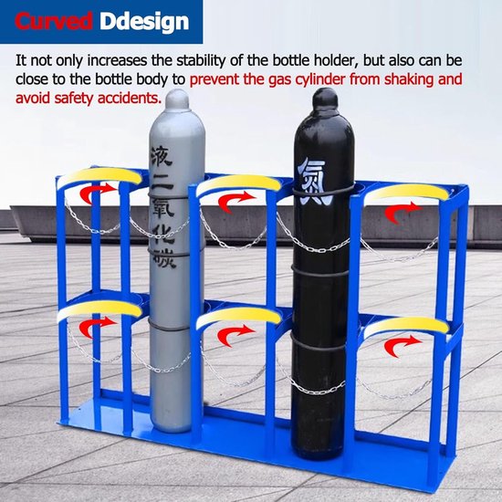 Cilinderkar - Fleshouder - Veilig Transport - Verstelbare Ketting - 40L Cilinders - Zwart — afbeelding 3