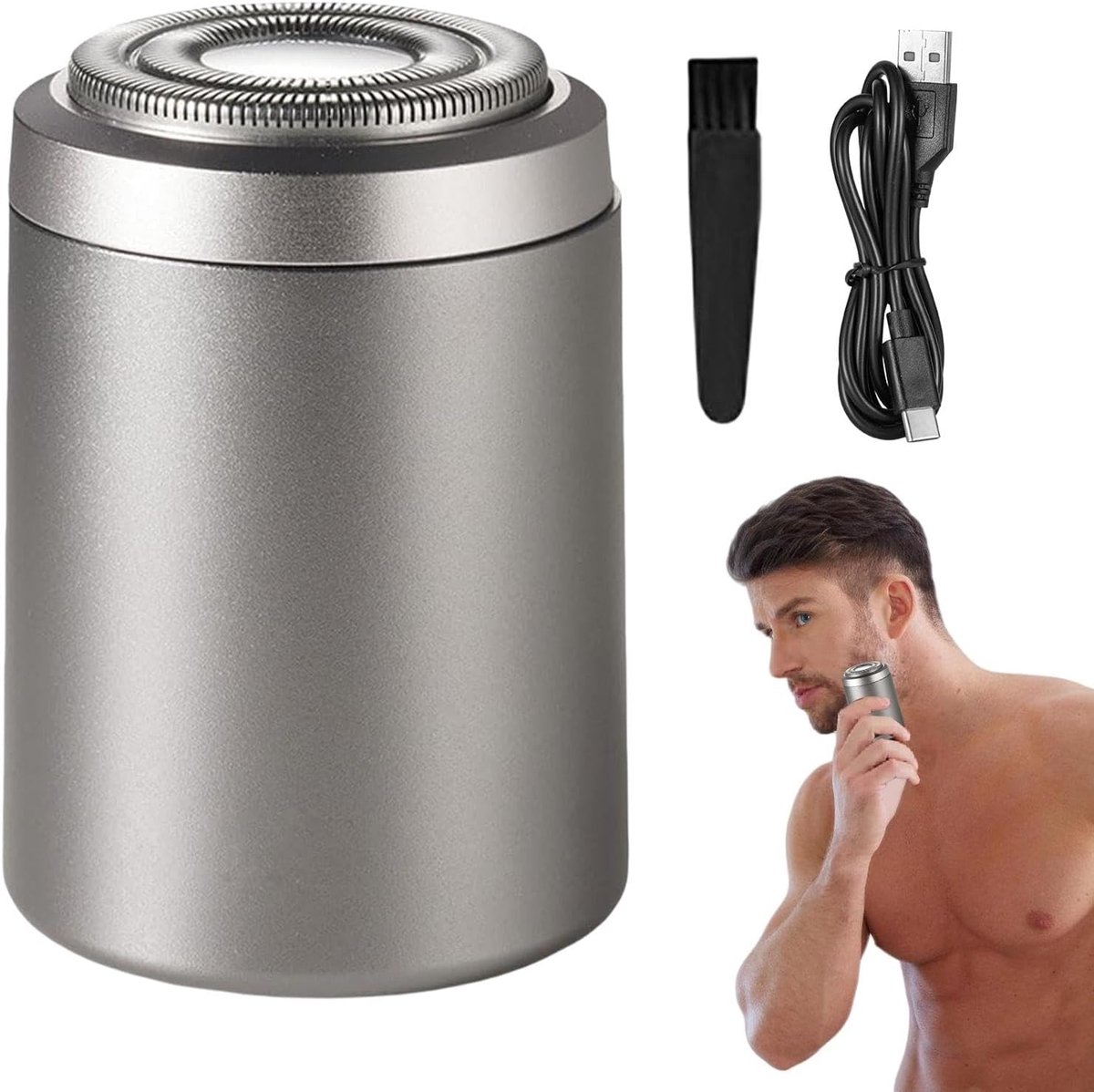 Kleine Baardtrimmer - Snor trimmer - Precisie Verzorging - Waterdicht Nat Droog - USB Oplaadbaar - Zwart