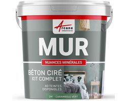 Beton Ciré Set - Wandafwerking Mortel - Muren Decoreren - Lange Open Tijd - 2 m² - Karambola Groen