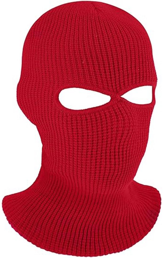 Dailygoods- Skimasker met 2 gaten - Gebreid - Warm en winddicht - Voor mannen/vrouwen - Acrylvezel - Afmetingen 18 x 40 cm - Bivakmuts