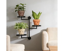 Bloempotstandaard voor op de vensterbank - Drielaagse metalen hangende standaard - Geschikt voor bloempotten, cadeaus en woondecoratie - Draaibaar