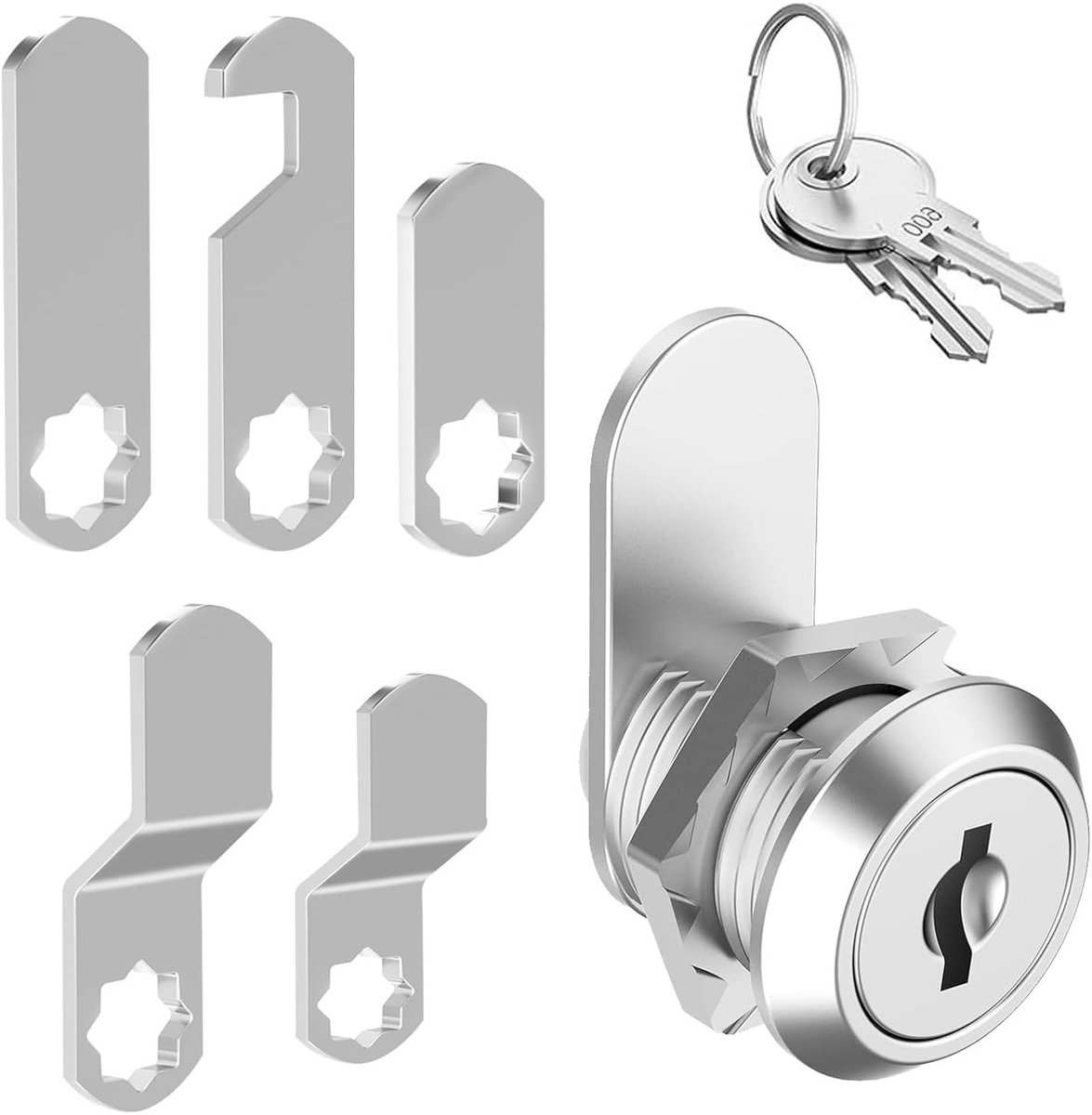 Dailygoods- Nokkenslot 16 mm - Roestvrij Staal - Veiligheidsslot - Mailboxslot - Kastslot - Inclusief 2 Sleutels - Antioxiderende Technologie - Deurslot