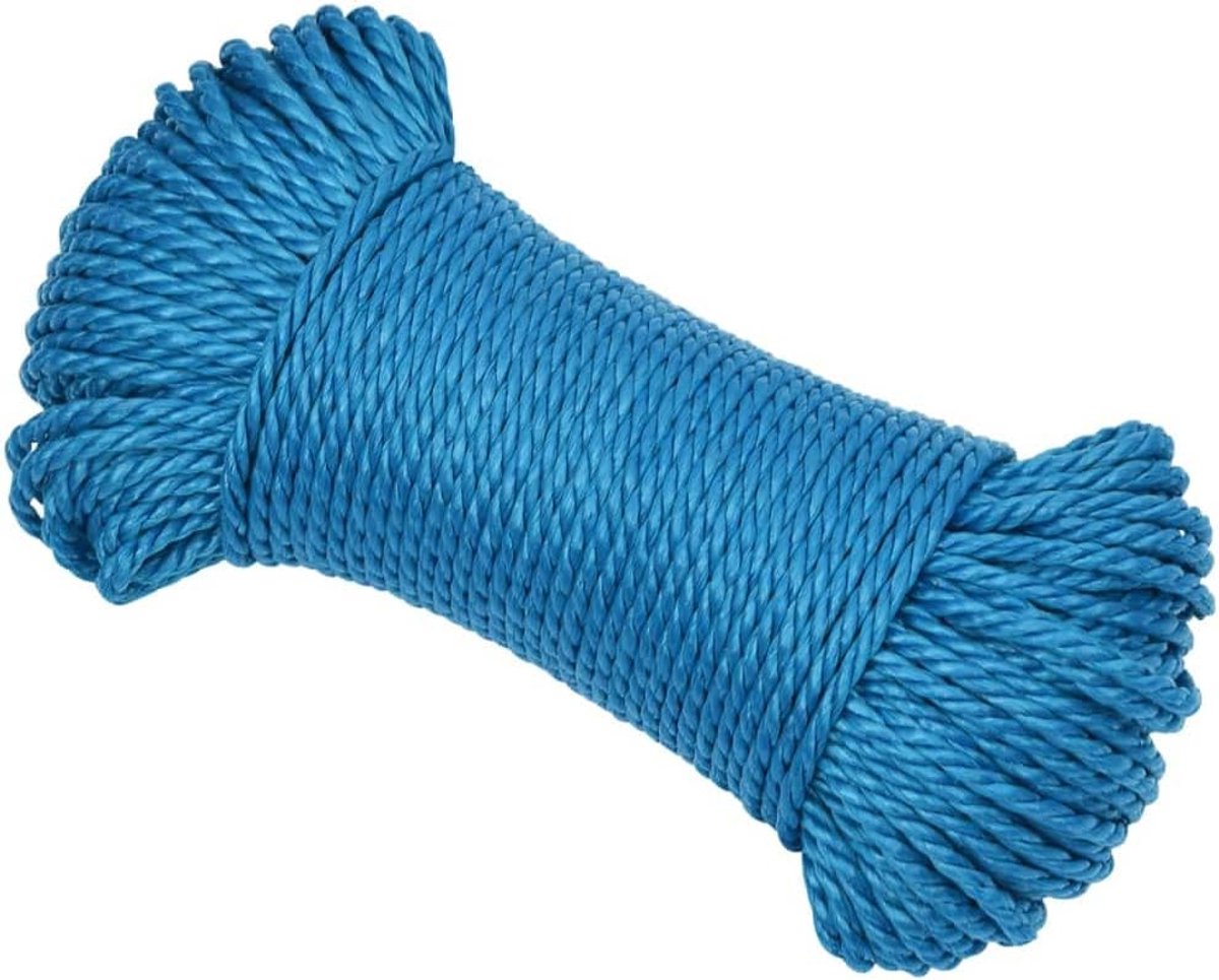 Sterk Werktouw Blauw 6mm x 250m Polypropeen - Driectouw voor Buiten en Binnen