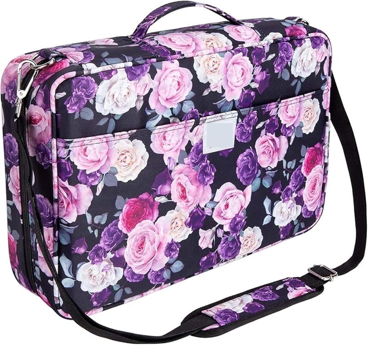 Potlood etui - Pennentas organizer - Kunstbenodigdheden opbergen - Grote capaciteit - 41 x 28 x 10 cm - Bloemen