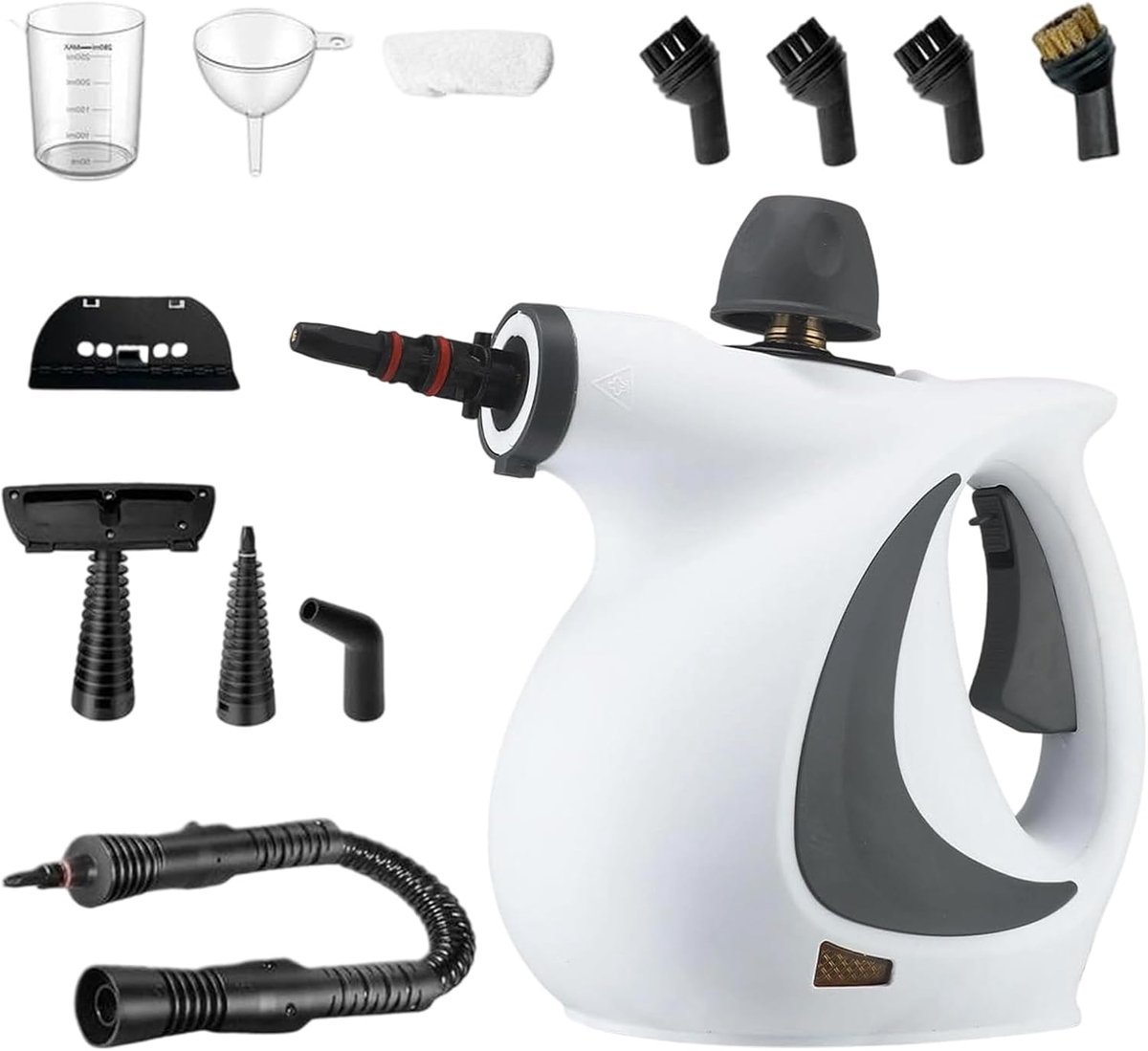 Handheld Stoomreiniger - Elektrische Vlekkenverwijderaar - Dieptereiniging Huis - 12 Accessoires - 3 Bar Druk - Wit