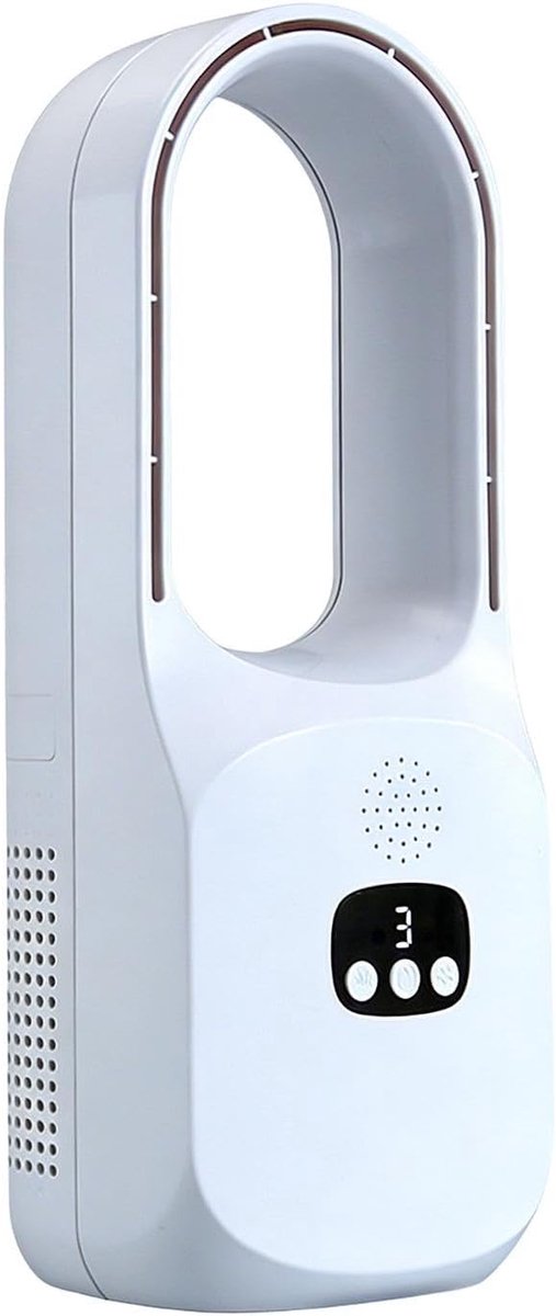 Tafelventilator Verwarming - Luchtcirculator - Comfort Binnen - Bladloos Ontwerp - 16.8 cm Hoogte - Wit