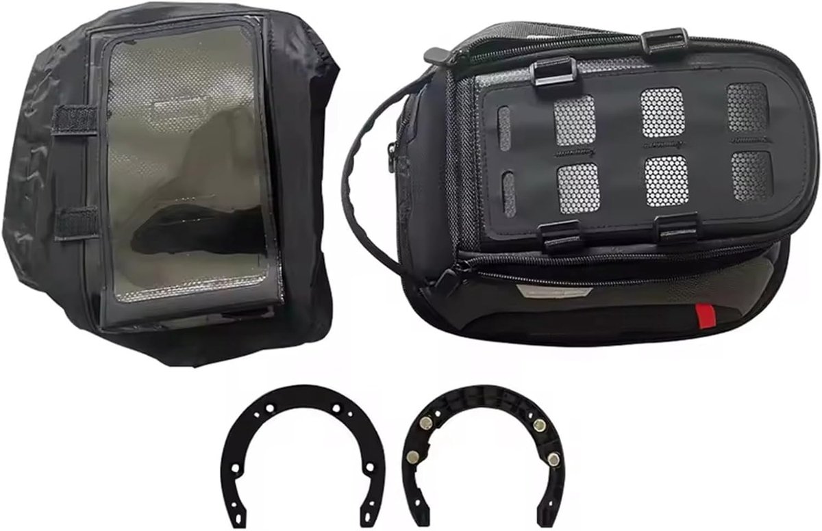 Motorfiets Tanktas - Brandstoftank tas - Motor Navigatie - Snelsluiter Systeem - 45L tot 65L - Zwart