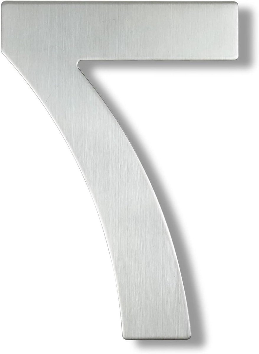 Huisnummer - Deurnummer Deurplaat - Huis Decoratie - Drijvend Spiegeleffect - 30 cm - Zilver