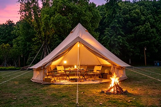 PHOEBE CAT 9.8 ft Campingtent - Oxfordstof - Met aansluiting voor een kooktoestel - Geschikt voor 3-4 personen - Beige (zonder verlichting) — afbeelding 4
