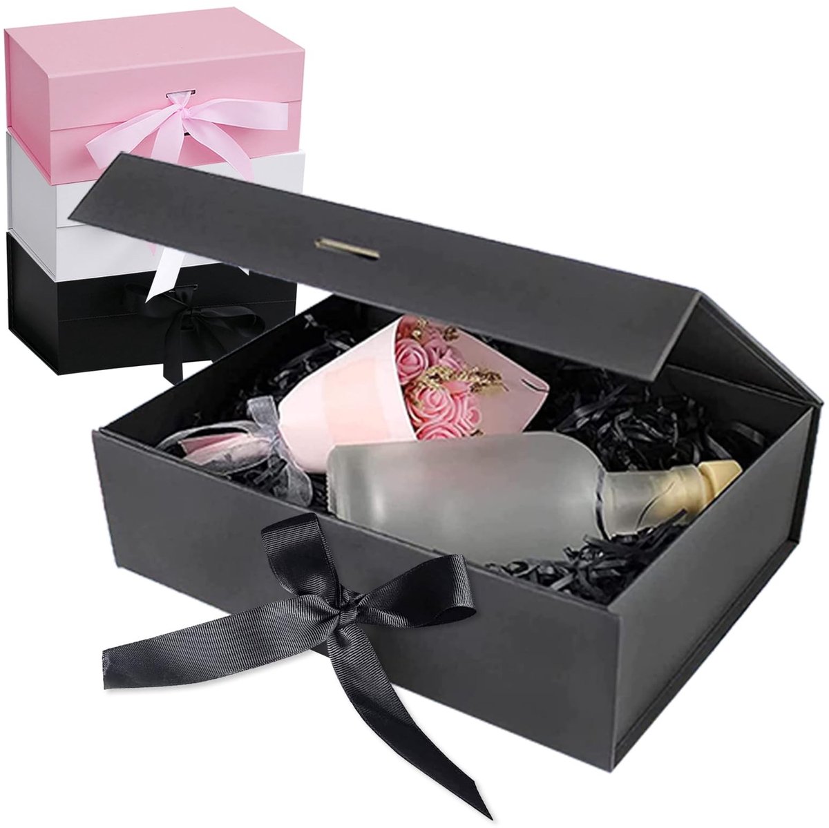 Dailygoods- Geschenkdoos Magnetisch - 21 x 17 x 7 cm - Cadeauverpakking - Huwelijkscadeau - Verjaardagscadeau - Feestdagen - Hard Karton - Cadeaudoos
