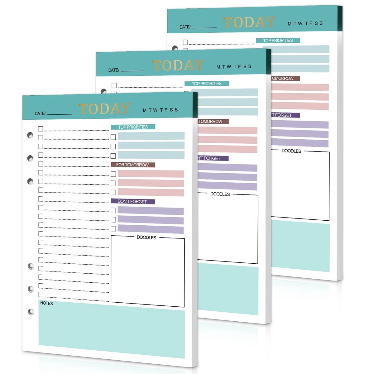 Dailygoods- To Do List A5 - 150 Vellen - Navulpapier - Dagelijkse Takenlijst - Kleurrijk Ontwerp - Prioriteiten en Notities - Dagplanner