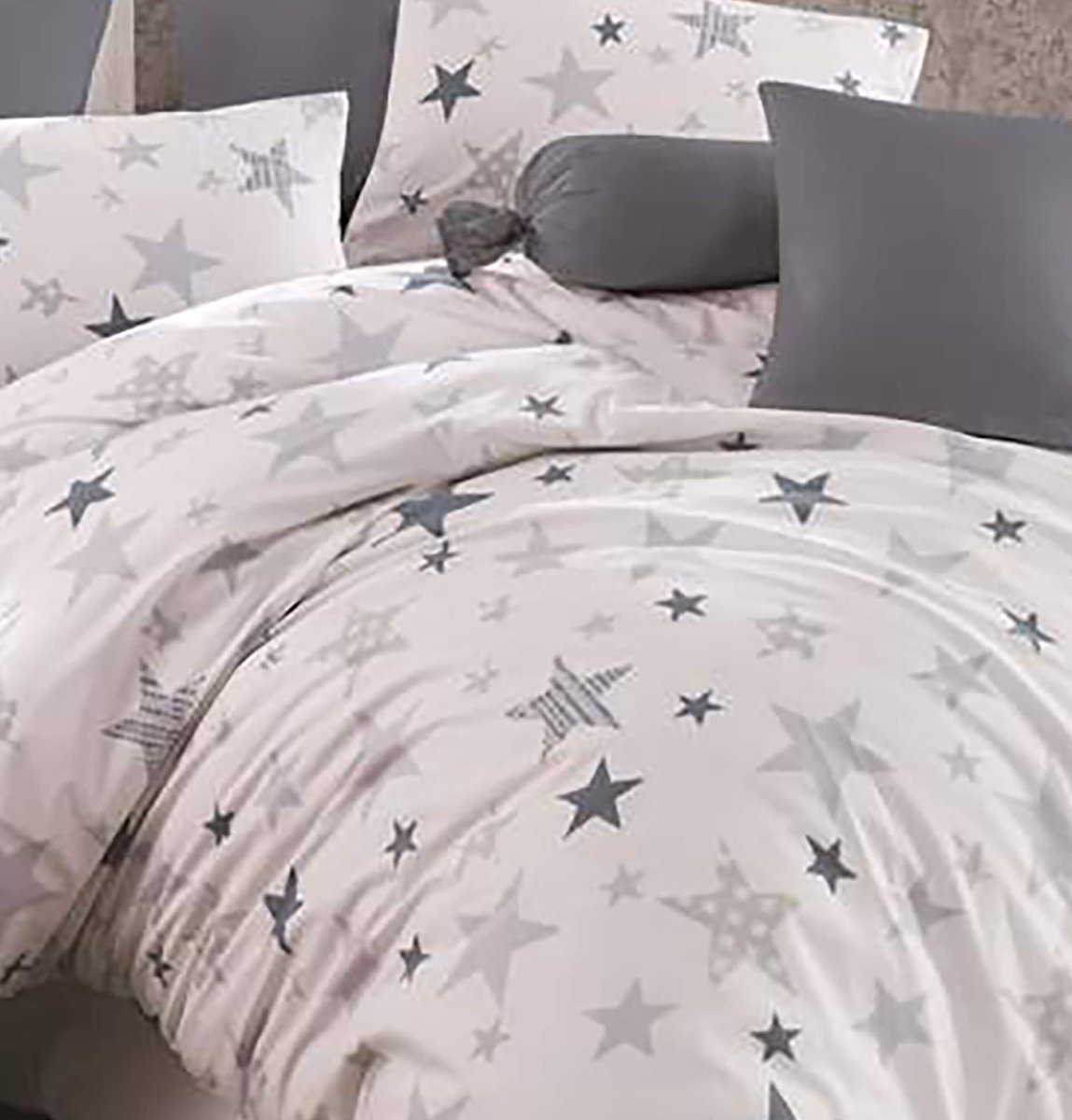 SnelShoppen - Beddengoedset 200x220 cm, 100% katoen Ranforce, Dekbedovertrek, Hoeslaken 240x260 cm, 2 Kussenslopen 50x70 cm, Luxe Slaapkamer, Comforta