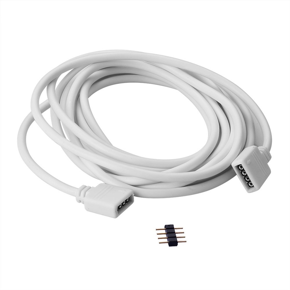 SnelShoppen - 2.5m Extension Kabel voor LED RGB Strip 4 Pin, 10mm Breed, Perfect voor Feestverlichting, Tuin, Keuken en Creatieve Projecten