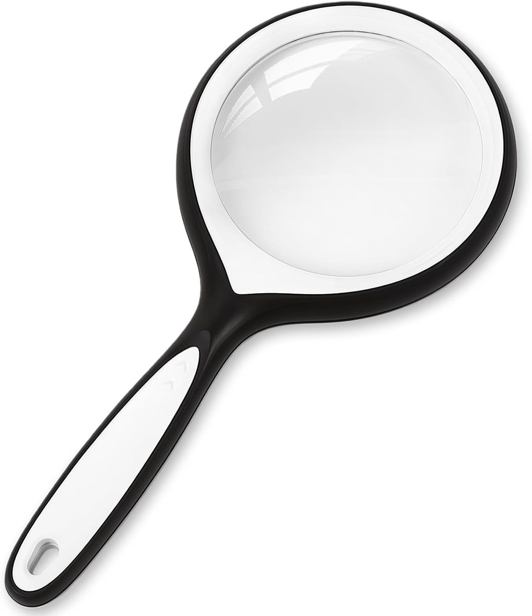 SnelShoppen - 10x Vergrootglas Handheld - Grote Magnifier voor Lezen, Insecten Observeren, Hobbys, Zwart, Duidelijke Afbeeldingen