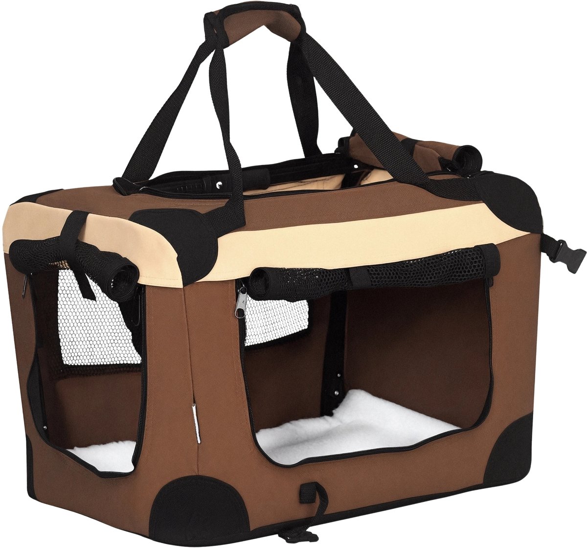 Opvouwbare Hondenbench – Transportbox / Hondentas 50,5x33,5x35 cm – Bruin