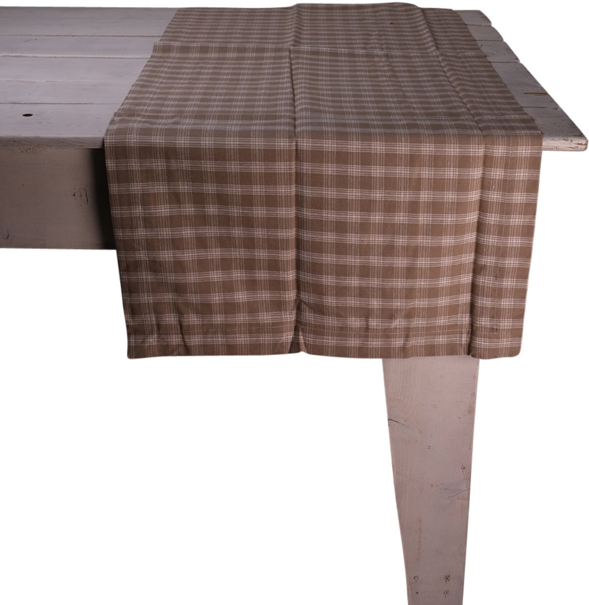 Levy Check Tafelloper beige 50x140cm