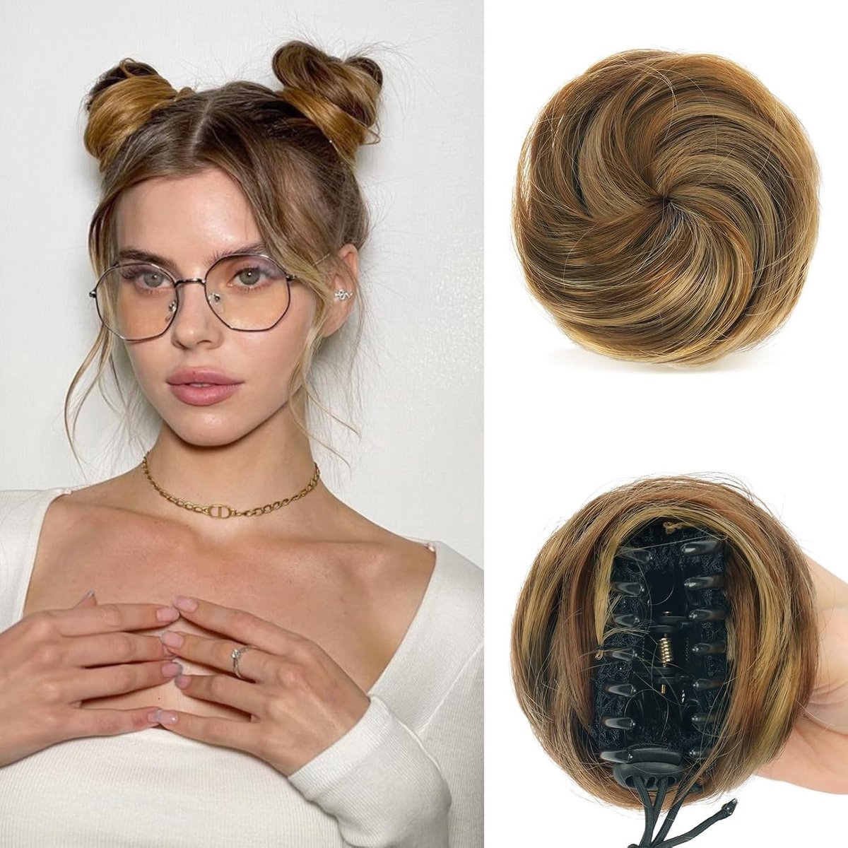 Mini Klauw Clip Haarknot - Synthetisch Haar - Glanzend en Natuurlijk - Eenvoudig te Gebruiken - Voor Vrouwen en Meisjes