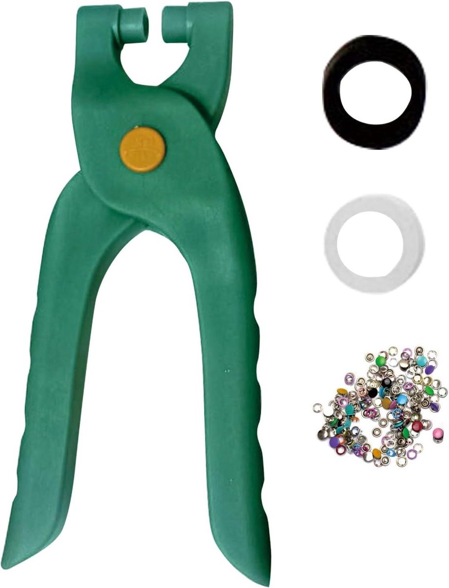 Oogjes Plaatstang Set - Handpers Tang - Materiaal Versterken - Schadevrije Installatie - 200 Oogjes - Groen