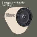 Gedetailleerde opname van de schuimroller met 5 aanpasbare vibratie-instellingen.