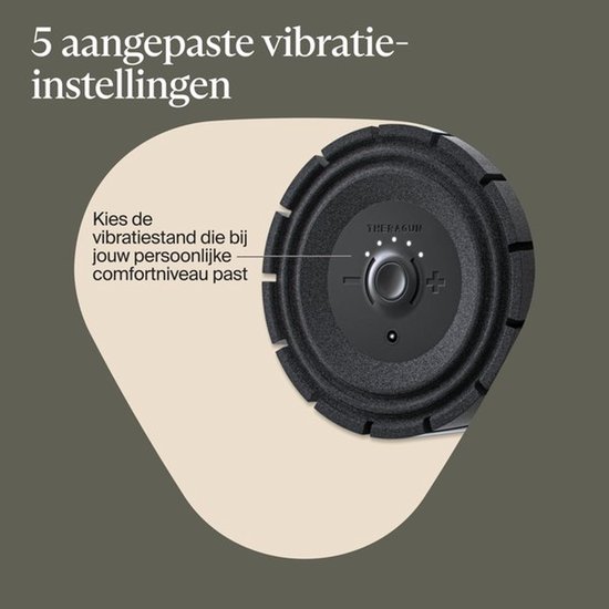 Gedetailleerde opname van de schuimroller met 5 aanpasbare vibratie-instellingen.