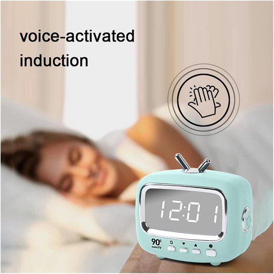 Digitale Kinderwekker - Mini Alarmklok - Kinderen Leren Slapen - Stemgestuurde Verlichting - 10x10 mm - C — afbeelding 4
