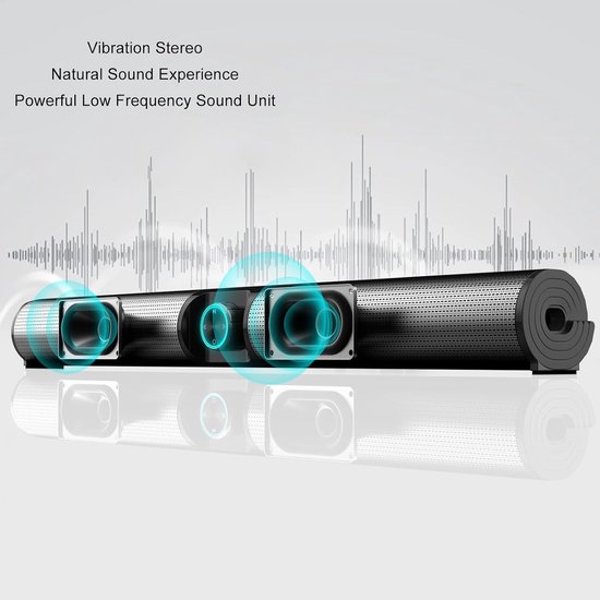 Soundbar - Luidspreker Home Audio - Thuisbioscoop Ervaring - RGB Sfeerlicht - Tweekanaals Stereo - Zwart — afbeelding 3