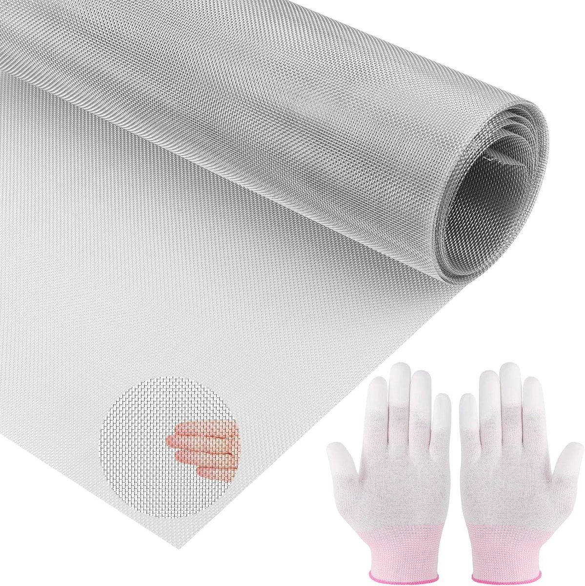 SnelShoppen - RVS Fine Wire Mesh Rol 300cm x 30cm - 20 Mesh Roestvrij Staal Insecten & Rodentenscherm - Makkelijk te Knippen & Installeren - Duurzaam