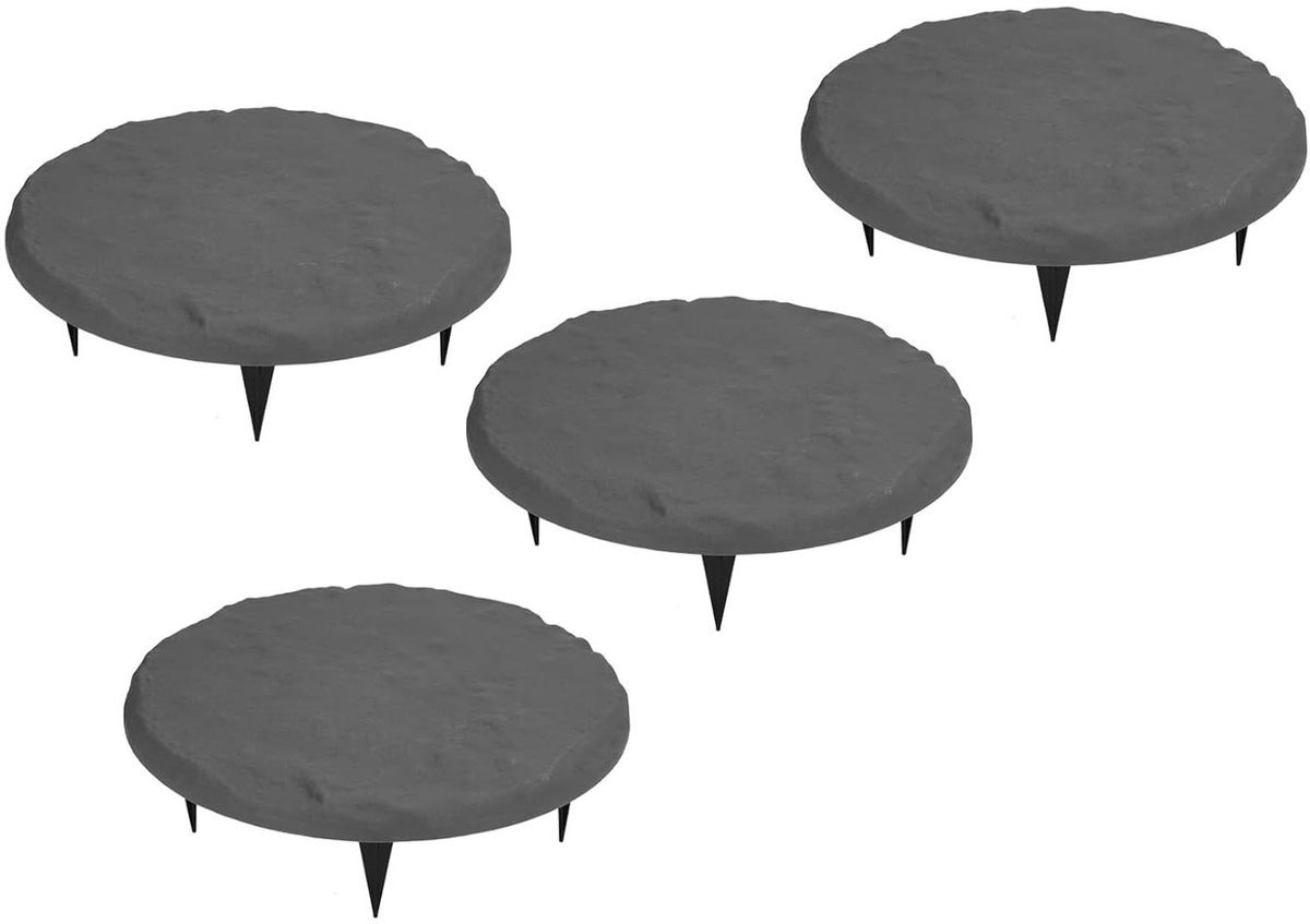 Stevige Stapstenen - Buitenpad Stenen - Tuin Decoratie - Inclusief Grondpennen - 4 Stuks - Grijs