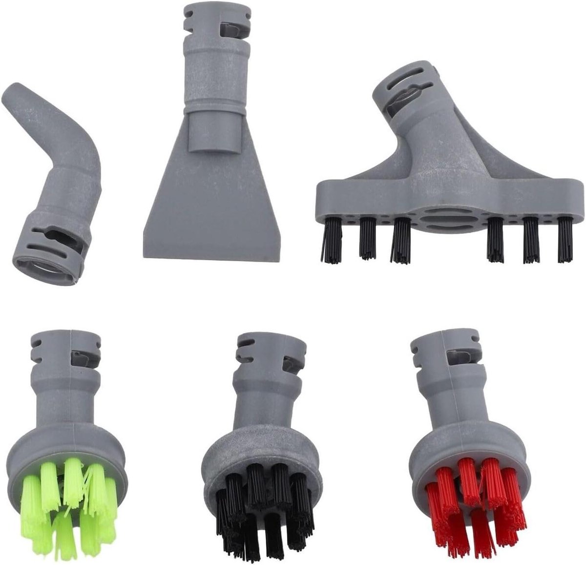 Stoomreiniger Accessoire Set - Reinigingsborstels - Grondige Reiniging - Kleurgecodeerde Hygiëne - 6 Delig - Multicolor