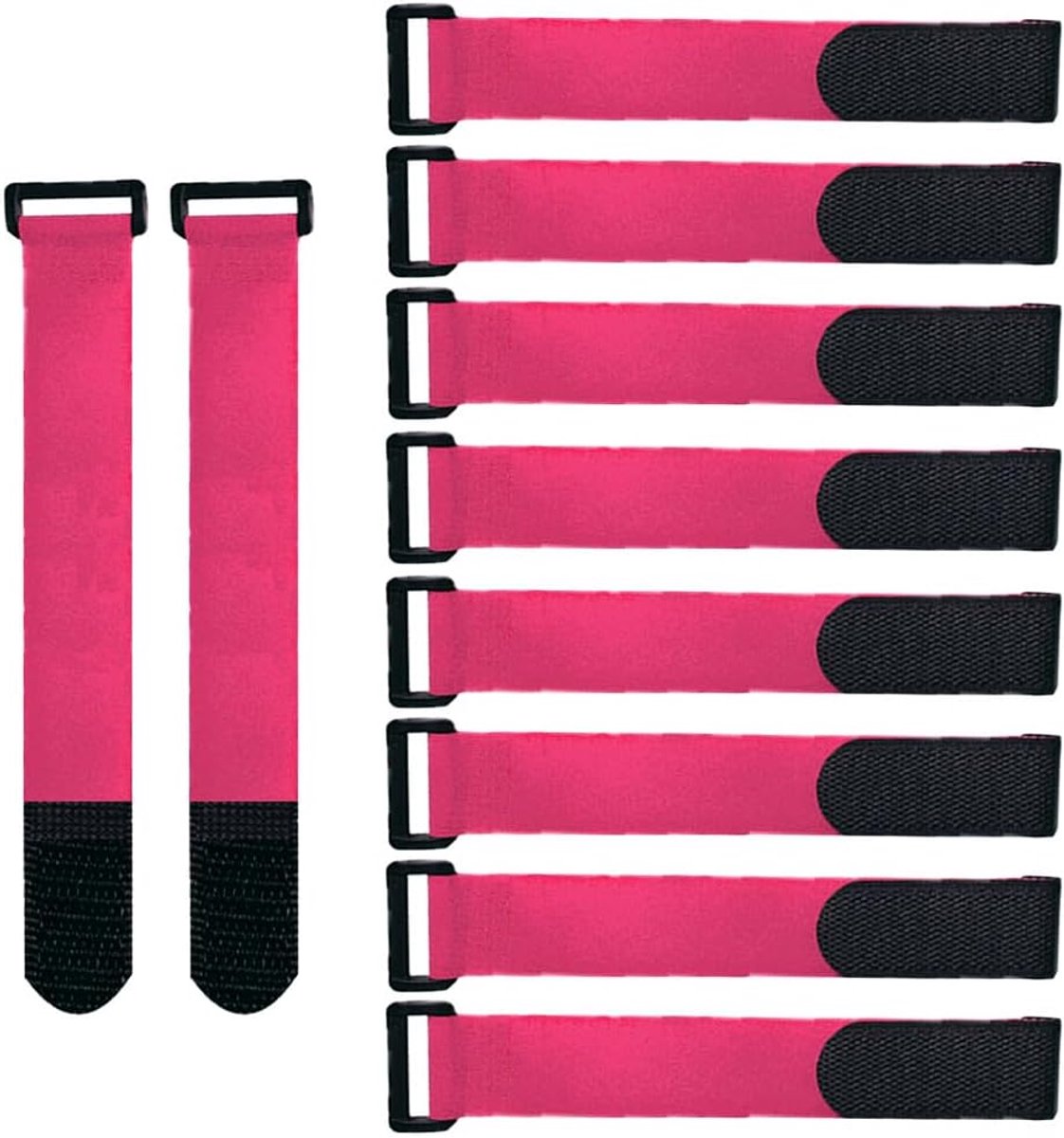 SnelShoppen - 20 Stuks 20 X 2cm Nylon Kabelbinders, Herbruikbare Kabelbanden, Verstelbare Kabelriemen, Multifunctionele Cinchriemen (Roze)