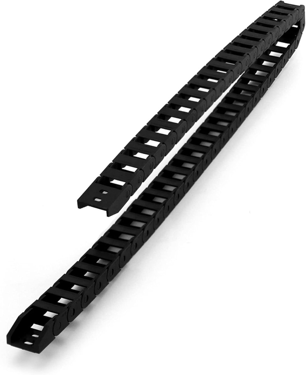SnelShoppen - 10 mm x 20 mm ketting voor 3D printers, CNC machines, elektronica, zwart, 1M, hoge elasticiteit, slijtvast, vlambestendig, weerbestendig