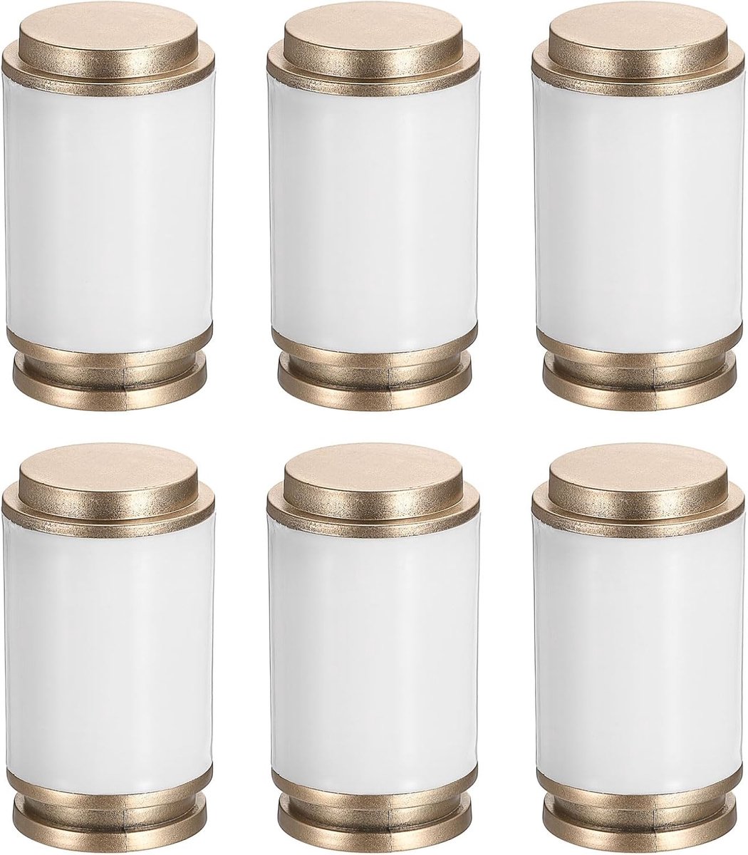 SnelShoppen - 6x PP Gordijnroede Eindstukken Modern voor Poles Diameter 28-30 mm Wit - Geschikt voor Diverse Gordijnen - Perfect voor Woonkamer, Slaap