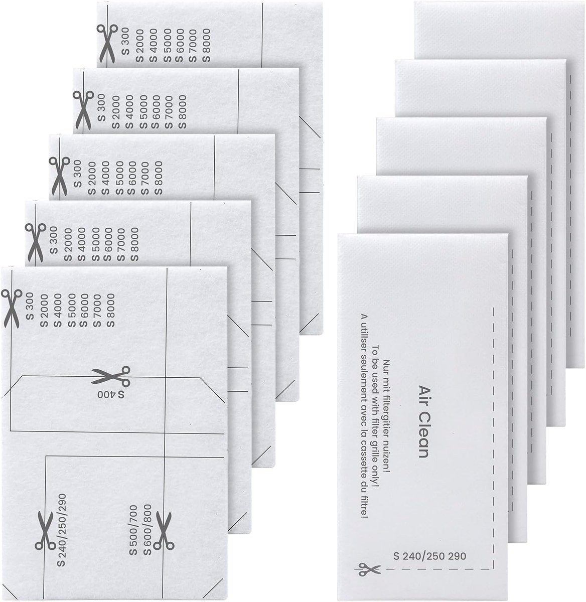 SnelShoppen - Pack van 10 Stofzuigerfilters voor Miele - 5 Stuks Motorbeschermfilters & 5 Stuks Uitlaatfilters - Duurzaam en Milieuvriendelijk - Gesch