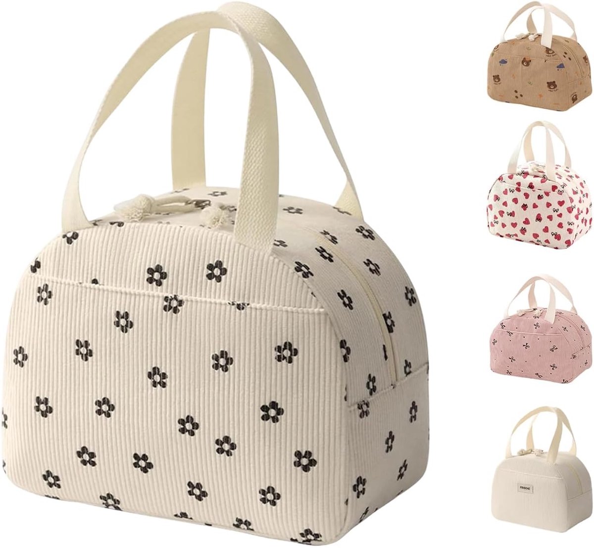 SnelShoppen - Geïsoleerde Lunchtas 6,5L - Draagbare Opvouwbare Thermotas met Pruimenbloesempatroon - Perfect voor School, Kantoor, Strand en Camping -