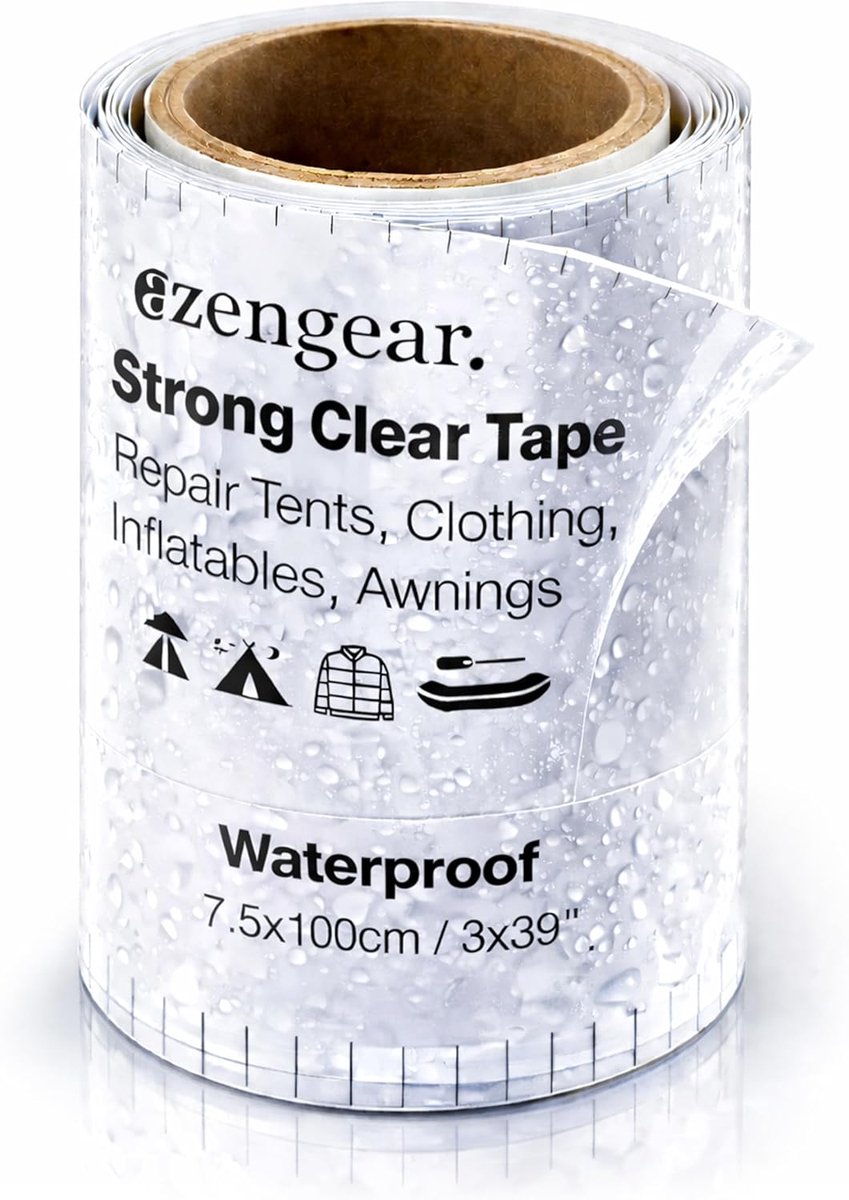 SnelShoppen - Transparante Waterdichte Reparatietape 7.5x100cm | Adhesieve TPU Tape, Sterk & Elastisch, Ideaal voor Tent, Jas, PVC, Nylon, Lederen Pro