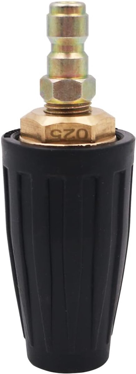 SnelShoppen - 3600 PSI Turbo Mondstuk 25mm Universeel voor Koudwater Hogedrukreinigers - Staal en Plastic - Zwart - Ideaal voor Hardnekkig Vuil en Gro