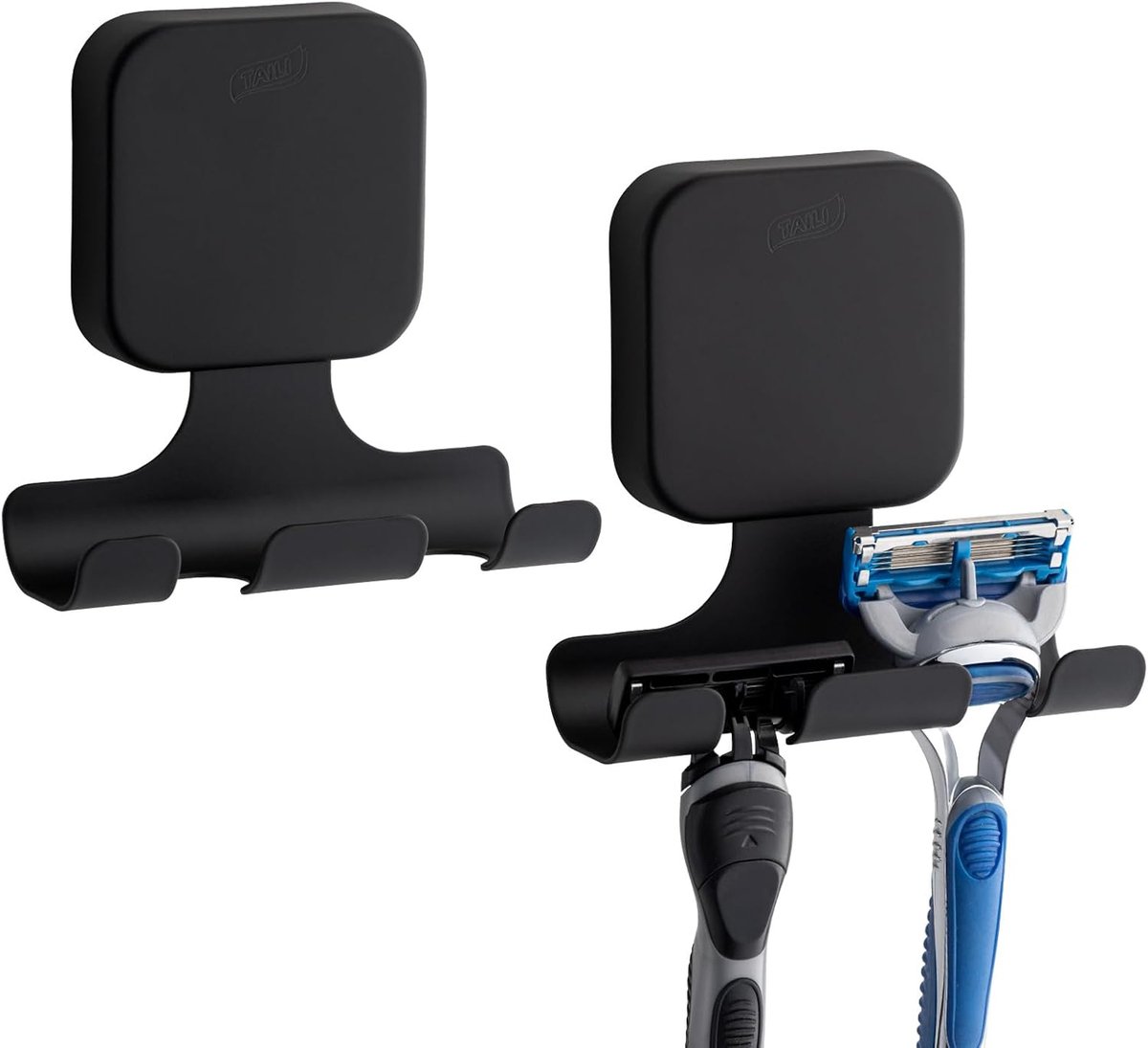 SnelShoppen - TAILI Razor Holder voor Douche met Zuignap, Rvs Doucherails, Herbruikbare Badkamer Zuignap Scheermes Houder, Wandhaak voor Handdoeken en