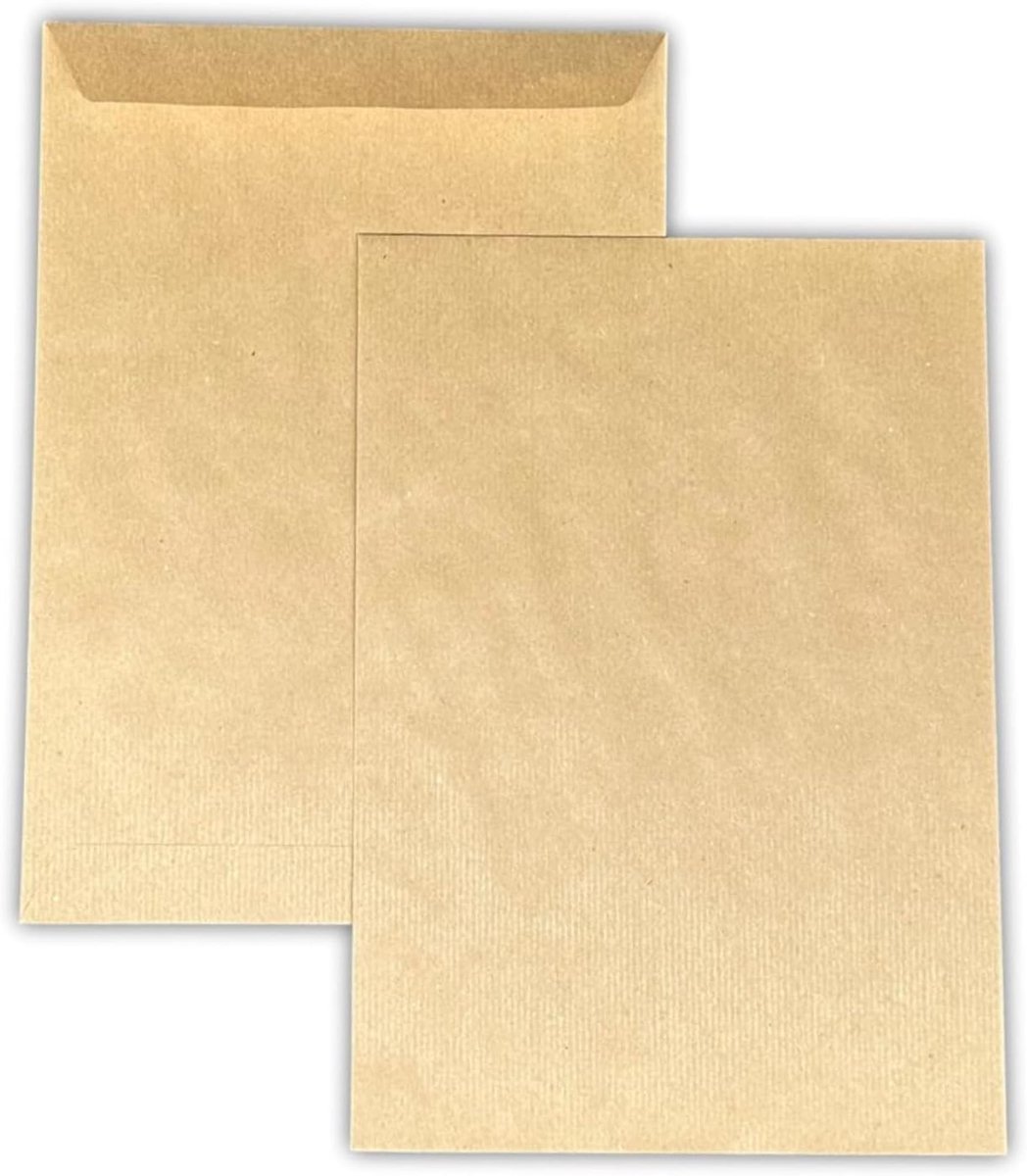 SnelShoppen - Grote C4 Enveloppen voor A4 Brieven - Bruin Kraft Papier 90g - Zelfklevend - 229 x 324 mm - Pack van 10 - Perfect voor Verzending en Doc