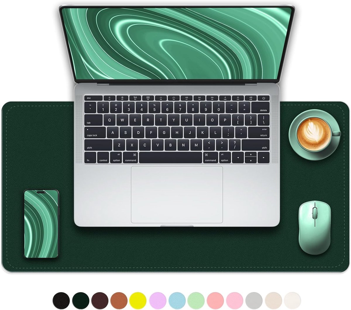 SnelShoppen - Non-slip Bureau Mat 60 x 35 cm - Grote Muismat van PU Leer met Suede - Waterdichte Toetsenbord Pad - Desk Blotter Mat voor Kantoor en Th