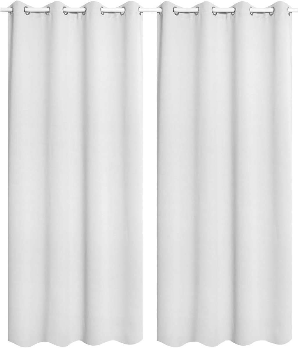SnelShoppen - Zwarte Witte Verduisterende Gordijnen Set van 2 - Opaque Polyester 135x225cm voor Woonkamer Slaapkamer Feest - Modern en Duurzaam