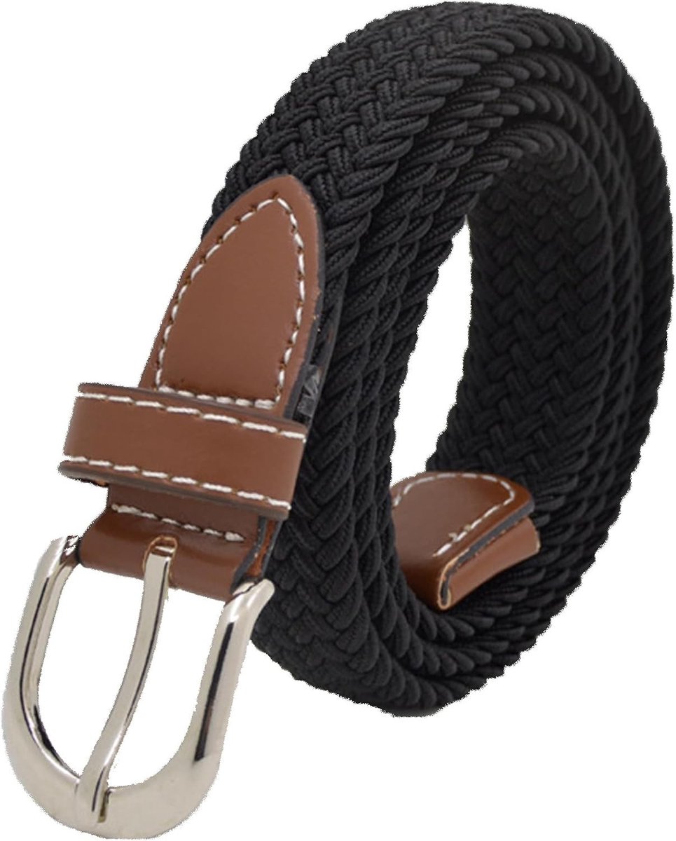 Elastische Tailleband voor Jongens en Meisjes, Ideaal voor Jeans, Verstelbare Riem zonder Gesp, Perfect Cadeau voor Familie en Vrienden, Zwart