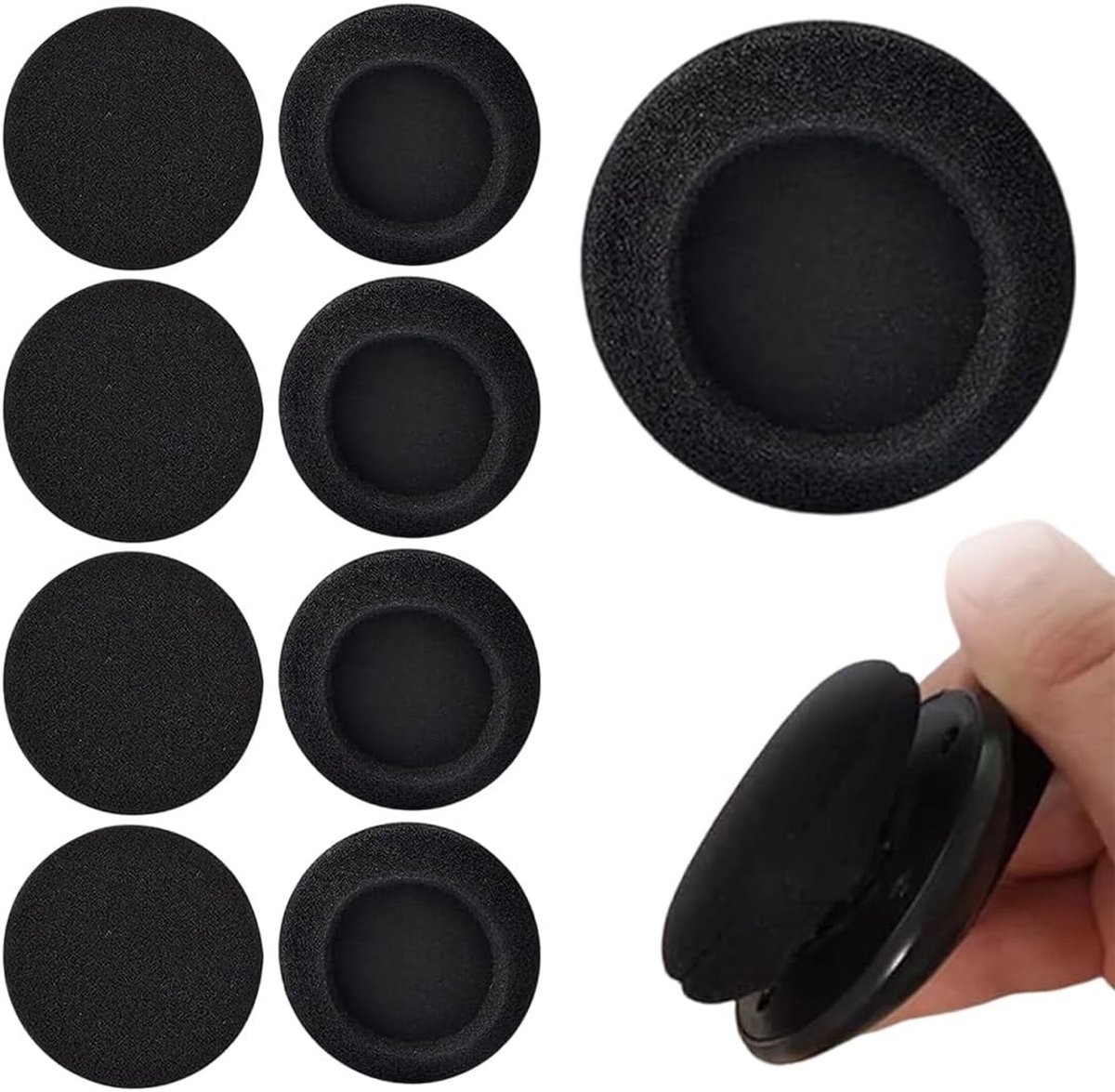 Set van 10 Vervangende Schuim Oorkussens voor Hoofdtelefoons, Universele Oorkappen, Comfortabele Audio Ear Pads (55mm) voor Geluidservaring