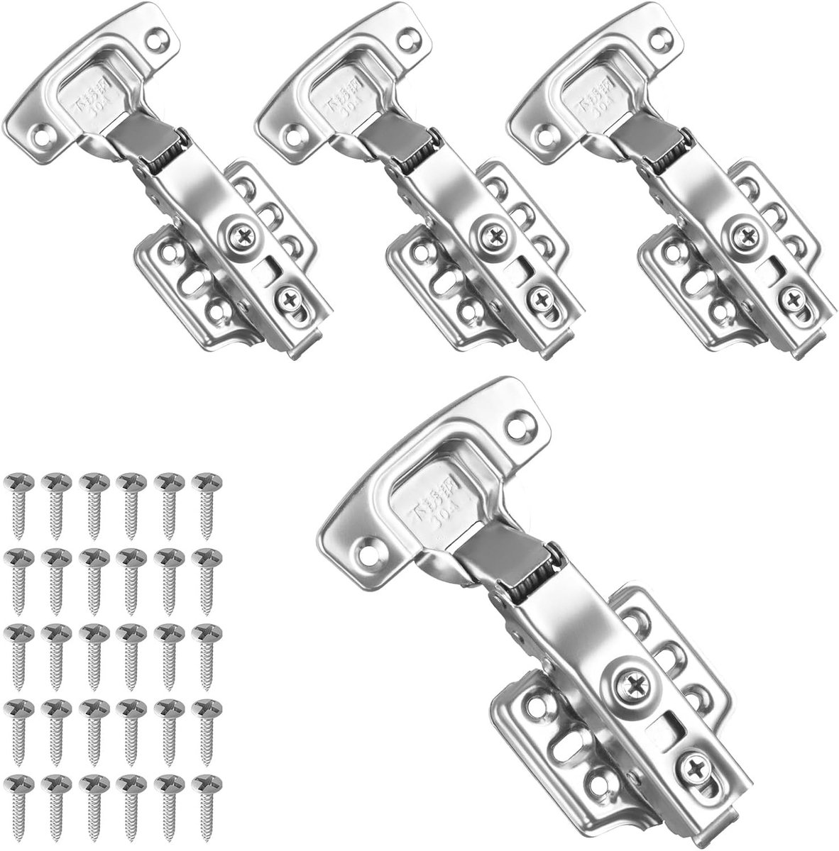 Set van 4 kastdeurscharnieren met softclose, gasveer, 35 mm diameter en 105° openingshoek voor optimale functionaliteit